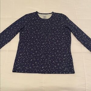 L.L. Bean • NWOT Small Regular Navy Long Sleeve Shirt with White Speckles